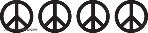 Four Black Peace Sign Symbols