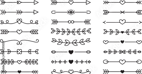 Decorative Heart Arrow Divider Set