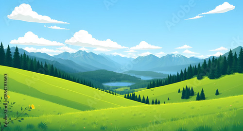 green meadow with blue sky, landscape grass field sky, peaceful nature background, fresh countryside scenery, open grassland view, sunny meadow landscape, rural field environment, green grass horizon,