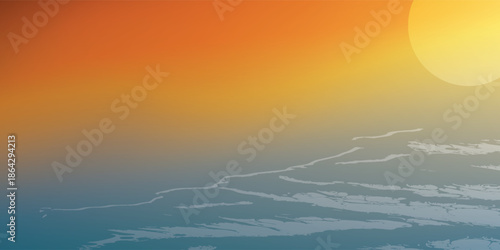 Sun over the ocean a beautiful sunset.