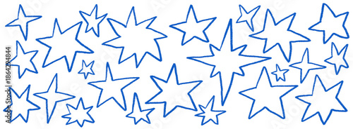 фотографія Hand drawn sketchy blue star doodle illustration