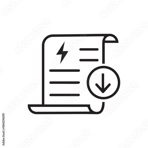 Electricity bill reduce icon. Clipart image isolated on white background
