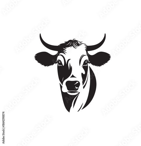 Bold Black Bull Head Logo Vector, This strong vector design conveys strength, dominance, and confidence, making it ideal for branding, mascots, sports teams, agriculture businesses, ranch identities.