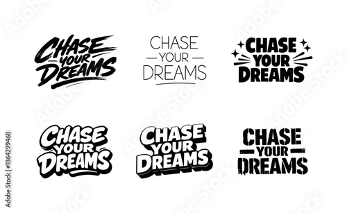 Diverse Lettering Styles. Quotes without borders. Set lettering. harmonious lettering variations of the same emblematic concept, each with different artistic