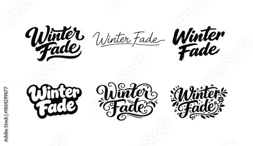 Winter Fade Lettering Variations. Winter Fade. Set lettering. harmonious lettering variations of the same emblematic concept, each with different artistic
