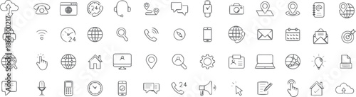 contact icons and social icons, contact icons set business icons set