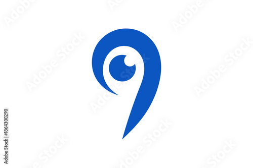 Abstract Eye & Comma Icon – Symbol of Observation, Communication, and Minimalist Identity