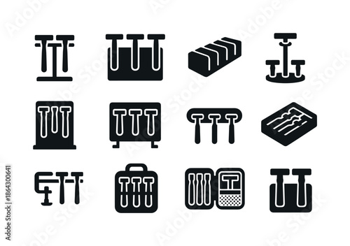 Multi-Razor Organizers Icons. Multi-razor organizers. Solid icon