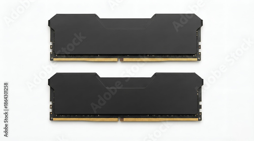 pair of black computer ram memory modules 