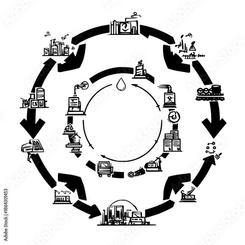 Industrial Circular Economy Process Diagram