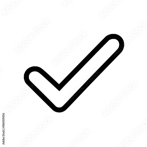 Black Checkmark Icon on White Background
