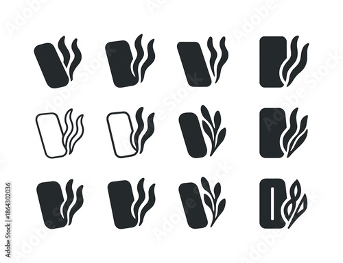 Alternative Protein Icons. Alternative protein snacks. Icon set.