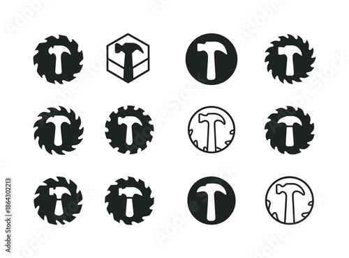 DIY Logo Variations. DIY projects. Icon set. Set Logo of DIY pro