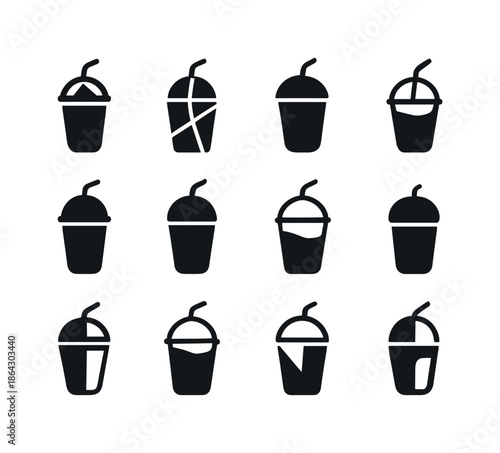 Street Food Icons. Street food. Icon set. Set Logo of street foo