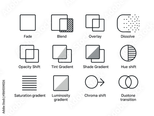 Color Transition Icons. Color Transitions. Line icon set of Colo