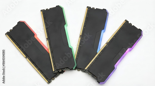 four black rgb ddr5 computer memory modules