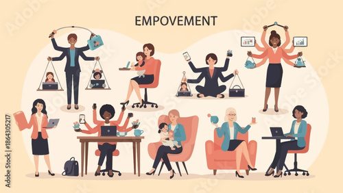 Diverse Professionals Embracing Empowerment in the Workplace.