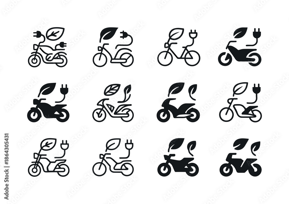 Fototapeta premium Eco-Friendly Transport Icons. Eco-friendly transportation. Icon