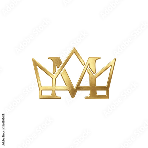 Luxurious gold crown logo symbolizing royalty and prestige