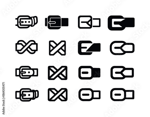 Belt Logo Variations. Belts. Icon set. Set Logo of belts: belt k