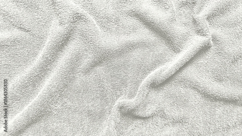 Fotografie soft white terry fabric texture unfolding in gentle waves serene minimalist clos