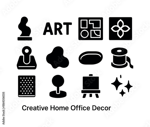 Creative Office Icons. Creative Home Office Decor. Solid icon se