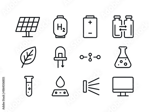 Future Energy Icons. Future energy concepts. Line icon set of Fu