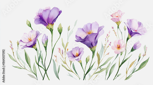 Wallpaper Mural Elegant wedding invitation card background . Minimal hand painted watercolor botanical flowers texture template background. Design for wedding, vip cover, poster, rsvp moderncard. Valentine's Day Torontodigital.ca