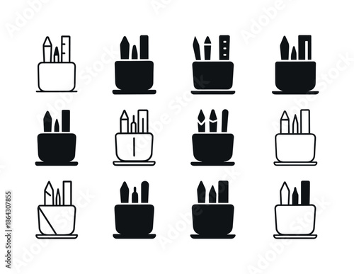 DIY Office Logo Ideas. DIY home office decor ideas. Icon set. Se