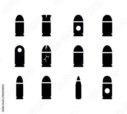 Specialty Bullet Icons. specialty bullets. Solid icon set of spe