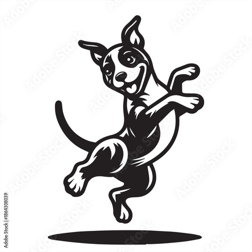 Pitbull Dog Silhouette Vector | Strong Black & White Canine Art