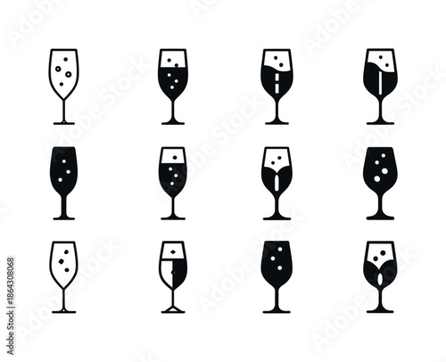 New Year's Icon Set. New Year