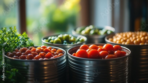 Freshly Harvested Vegetables Displayed in Metal Containers.