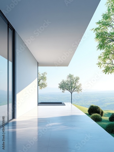 Minimalist Architecture with Ocean View and Clean Lines.