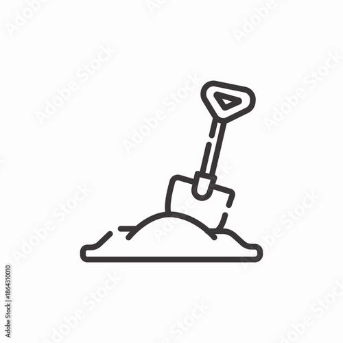 gardening shovel icon sign vector