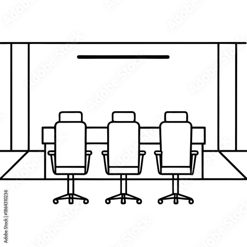 Interior Outline Sketch Illustration of a Room