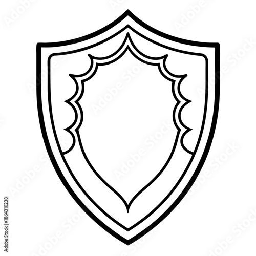 Intricate Carved Wooden Shield Heraldic Relief Design