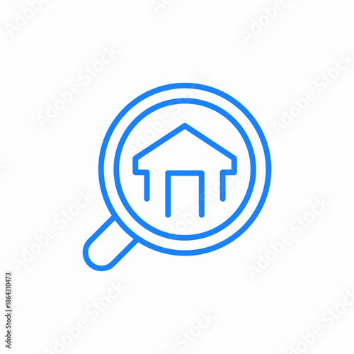 inspect search home icon sign vector