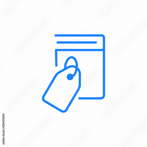 labeled shopping bag icon sign vector