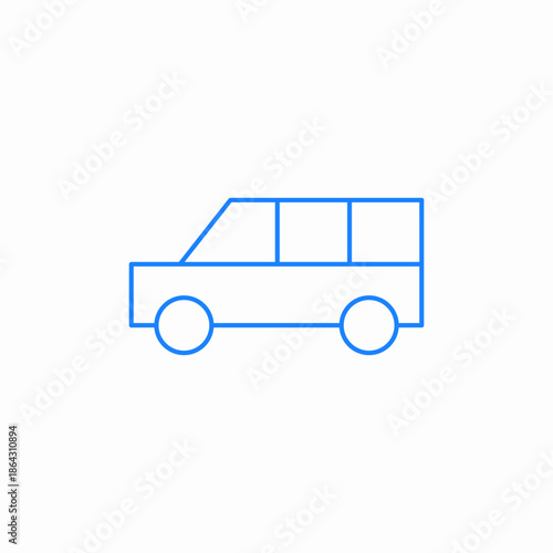 van shuttle side icon sign vector