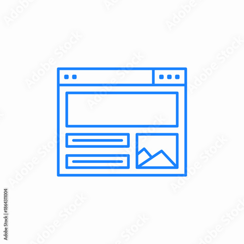 web page layout icon sign vector