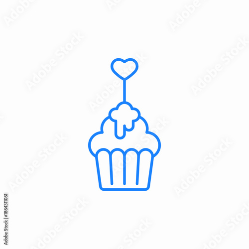 wedding cupcakes icon sign vector