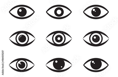 Eyeball Vision Icons set for View and Watch Interface