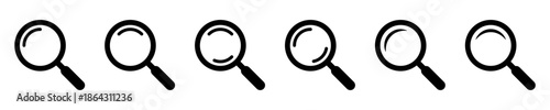Magnifying Glass Icon Set for Search and Navigation
