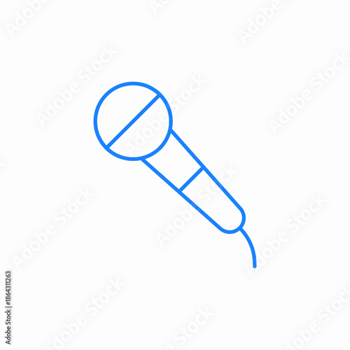 wired microphone icon sign vector