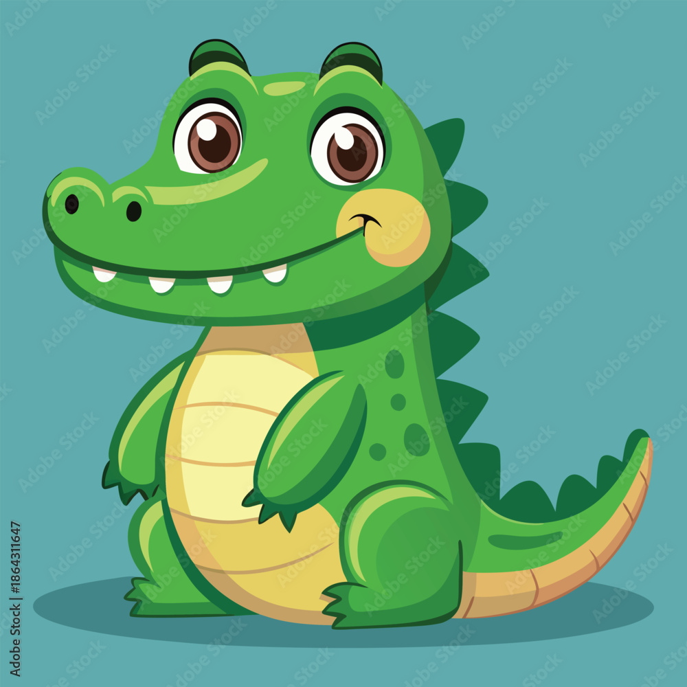 Fototapeta premium Cute Crocodile Cartoon Animal Character Vector