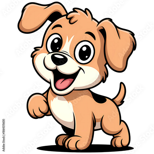 Wallpaper Mural Cute Puppy Dog Cartoon Character – Happy Baby Dog Mascot Illustration Torontodigital.ca
