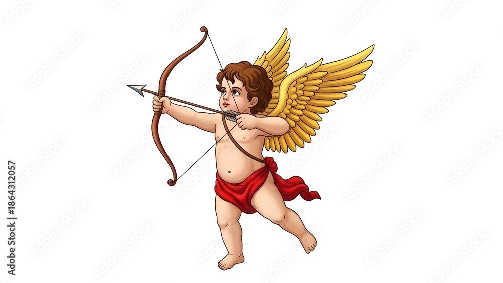 Obraz premium Cupid with bow and arrow