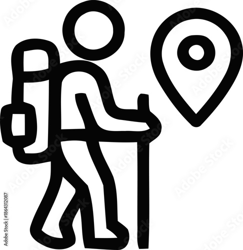  vector illustration of a business character person holding a map and a pointer sign symbol as a concept for navigation and location design