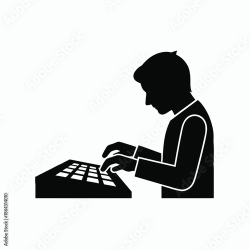 Person using a keyboard
